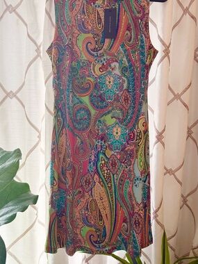 NWT Tommy Hilfiger Sleeveless Multicolor Paisley Shift Dress